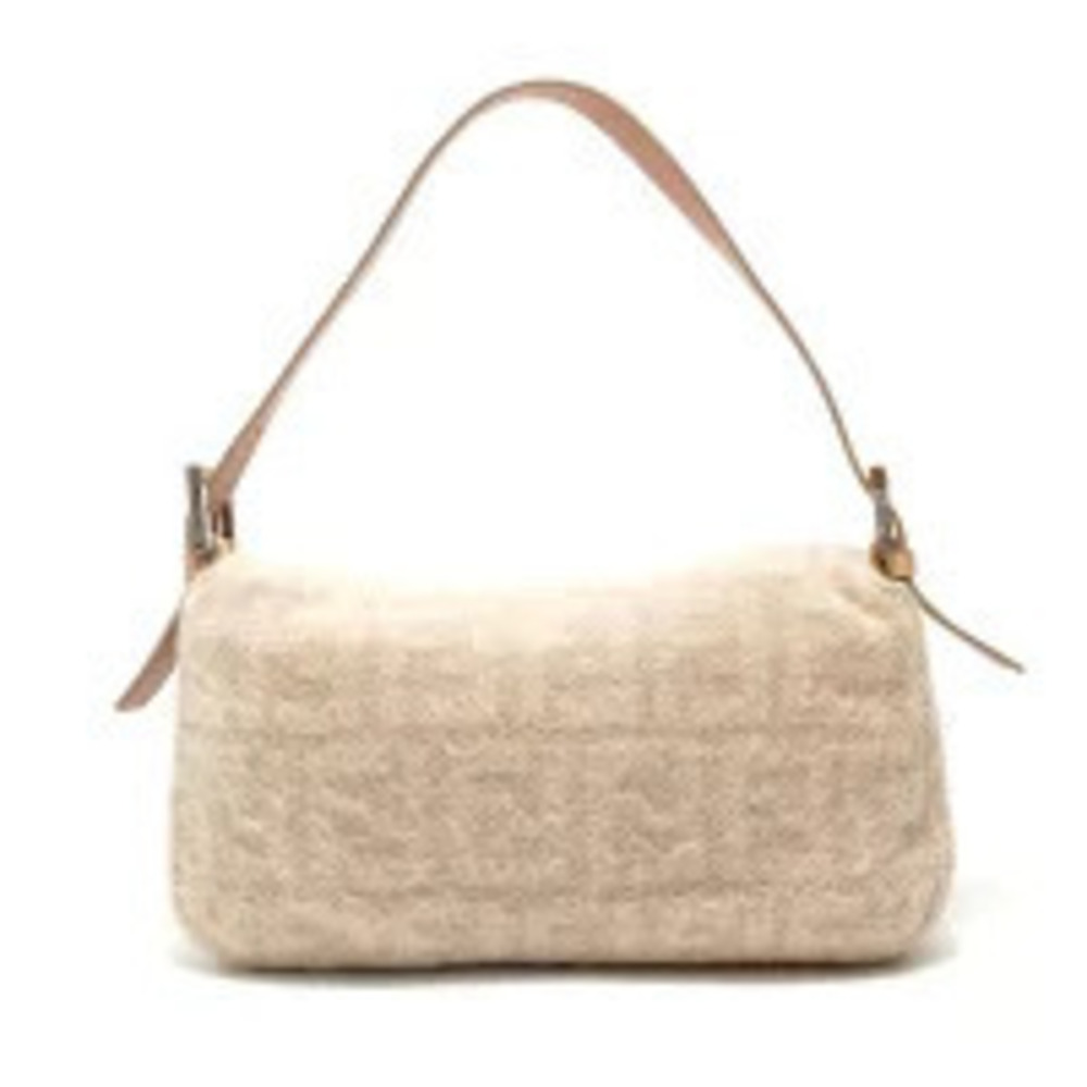 Fendi Zucca Mamma Bucket Shoulder Bag Beige Cream